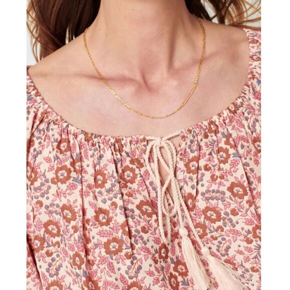 NWT Faherty Florence Organic Cotton Peasant Blouse Small - Picture 3 of 5